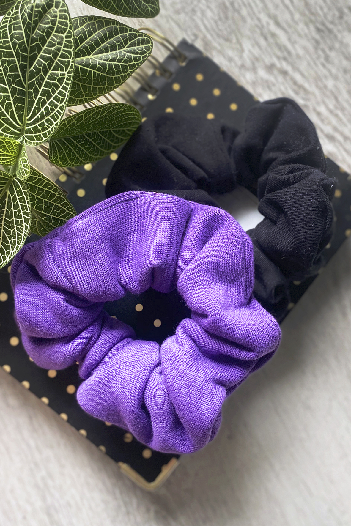 2-PACK SCRUNCHIE FIOLET+CZERŃ