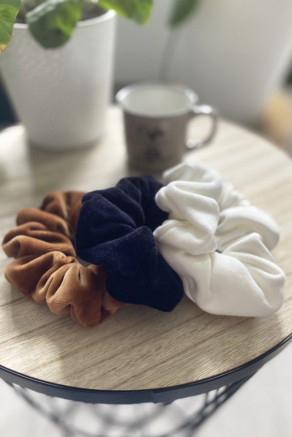 3-PACK SCRUNCHIE RUDY+CZERŃ+BIEL AUTUMN